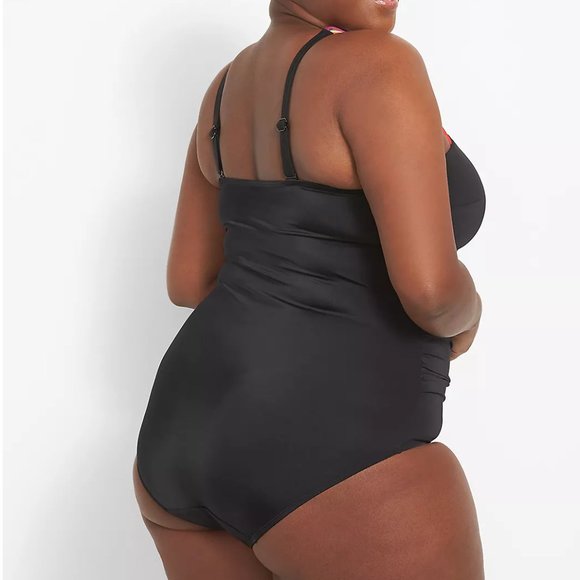 Plus Size 36 Lane Bryant Black One-piece swimsuit womens new swim - Picture 2 of 2